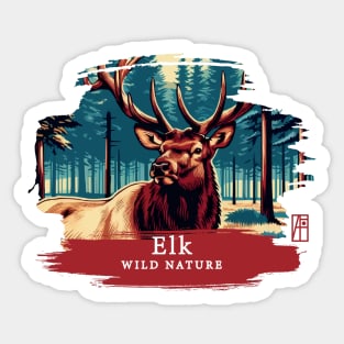 Elk - WILD NATURE - ELK -5 Sticker